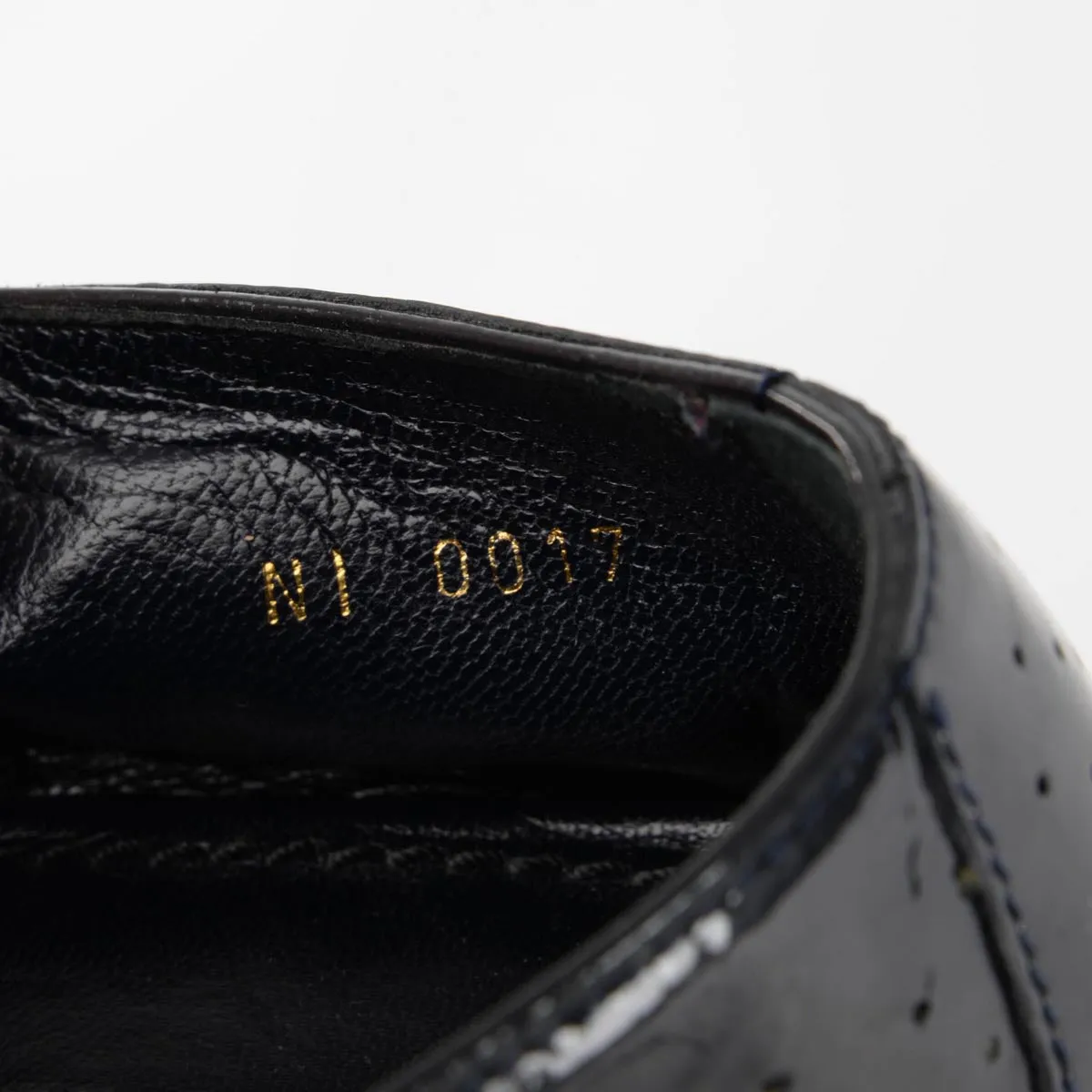 Louis Vuitton Black Perforated Patent Derby Shoes