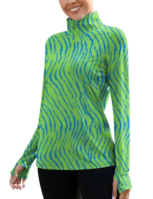 LUYAA Womens 1/4 zip UPF 50  Sun Shirt SPF Long Sleeve Lightweight UV Protection Clothing Hiking Fishing Outdoor