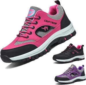 Lymphvity Women's Outdoor Hiking Orthopedic Shoes,Low Breathable Lightweight Lace Up Non Slip Sneakers Trail Trekking Shoes