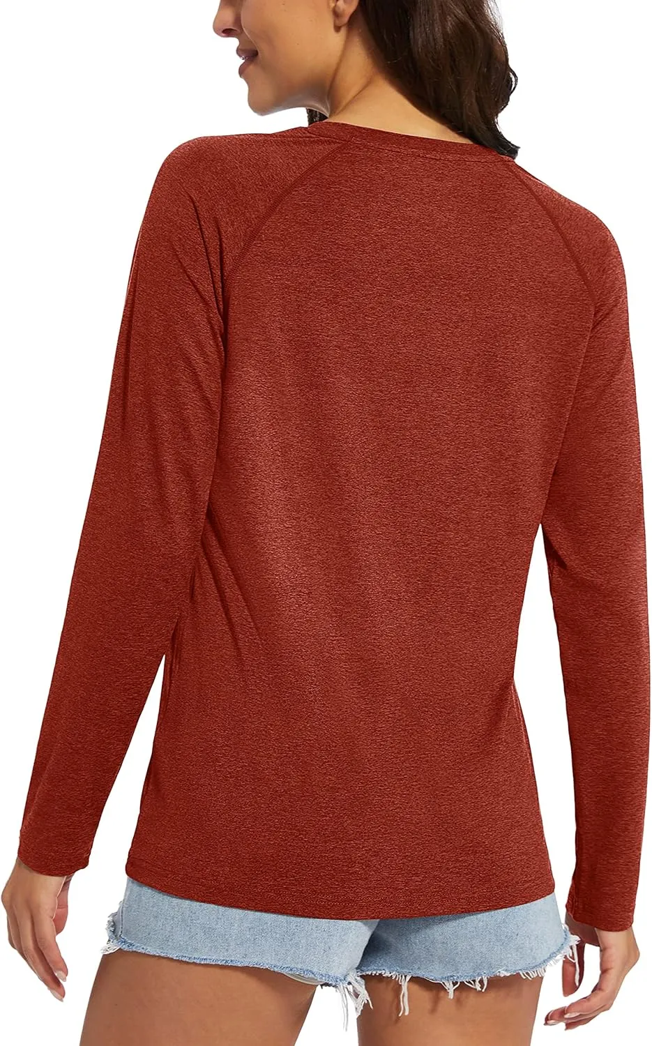 MAGCOMSEN Women's Long Sleeve Shirts UPF 50  Workout Tops Sun Protection Athletic Running Swim Rash Guard