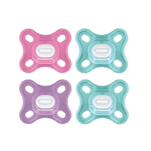 MAM Comfort Baby Pacifiers, Lightweight One-Piece Full Silicone Binky for Newborns 0-3 Months, BPA-Free Nipple, Easy to Clean Pacifier, Best for Breastfed Babies, 4 Count Binkies