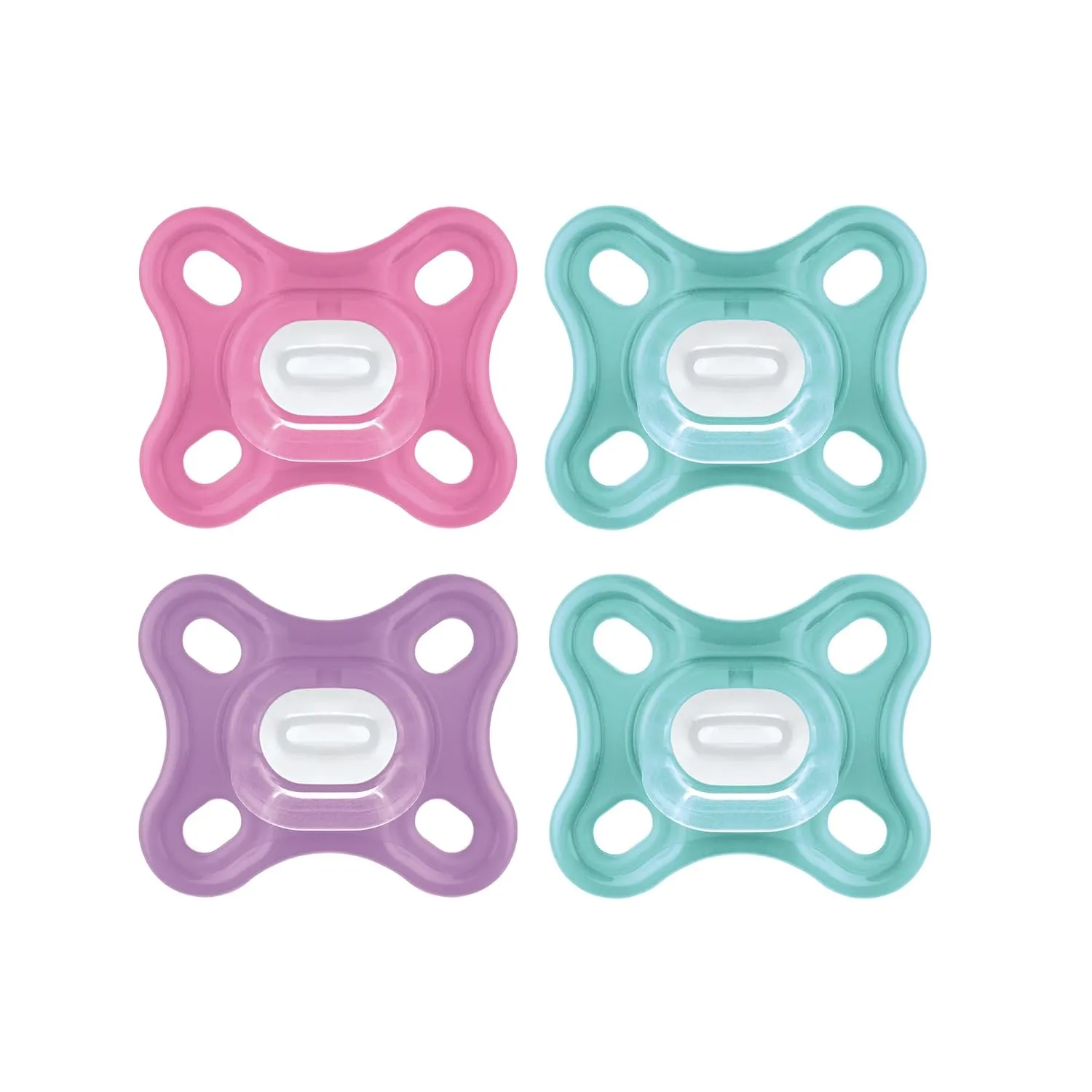 MAM Comfort Baby Pacifiers, Lightweight One-Piece Full Silicone Binky for Newborns 0-3 Months, BPA-Free Nipple, Easy to Clean Pacifier, Best for Breastfed Babies, 4 Count Binkies