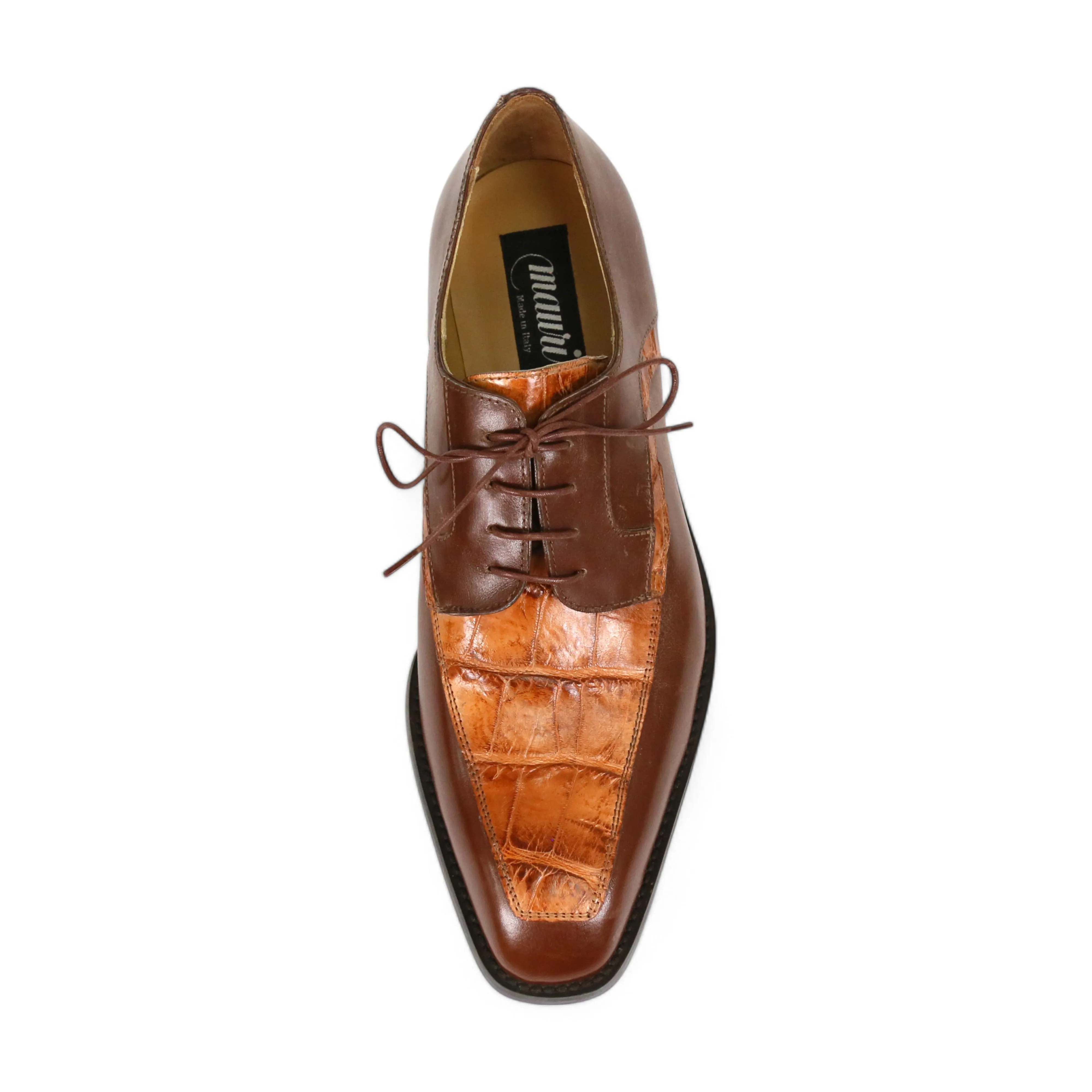 Mauri Arsenal 4642/9 Men's Shoes Alligator / Calf-Skin Leather Lace-Up Derby (MA5663)