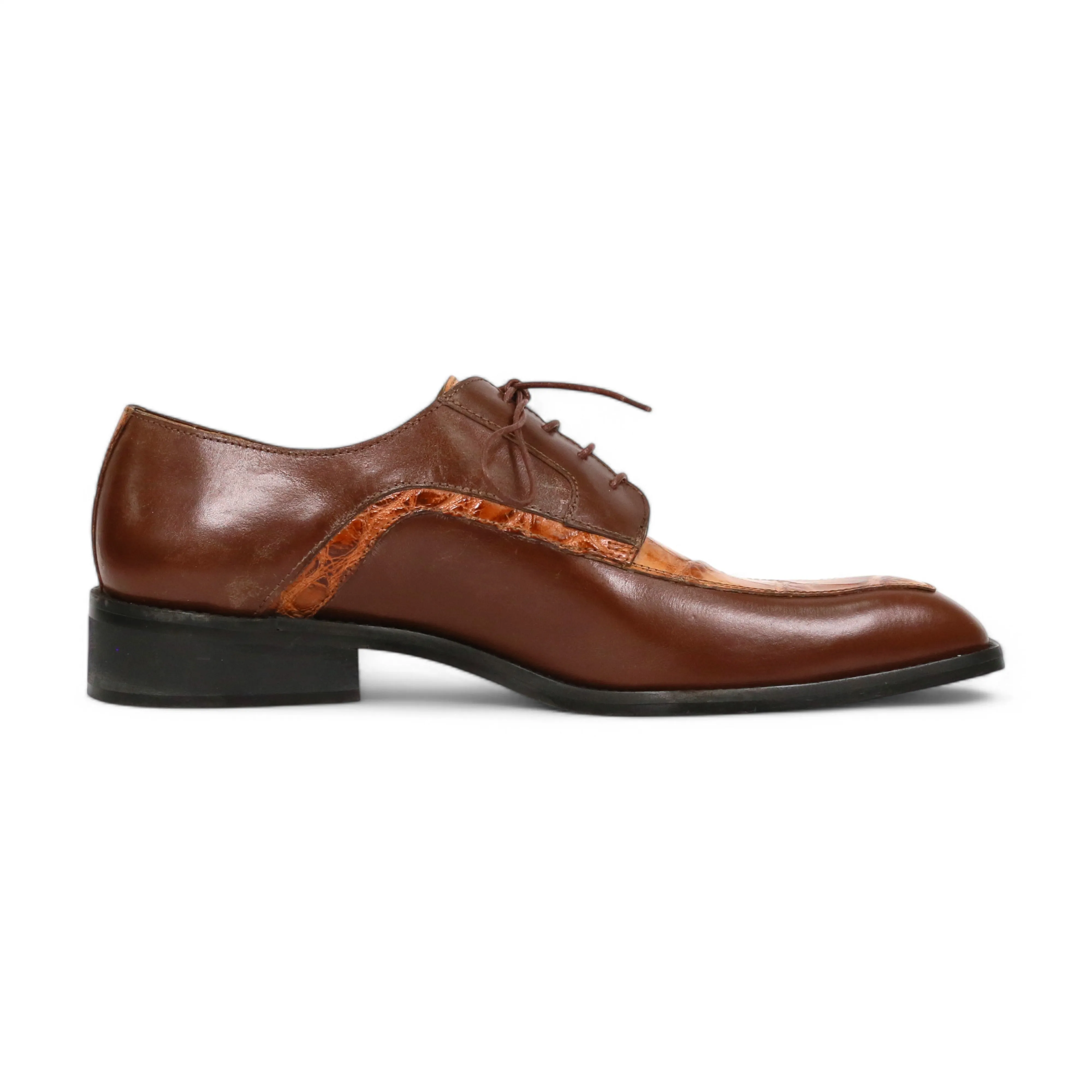 Mauri Arsenal 4642/9 Men's Shoes Alligator / Calf-Skin Leather Lace-Up Derby (MA5663)
