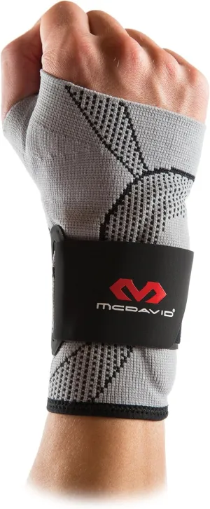 McDavid Elite Engineered Elastic Wrist Support Sleeve w/ gel buttresses and straps for Wrist Support and to Relieve Wrist Pain from Carpel Tunnel and Tendonitis