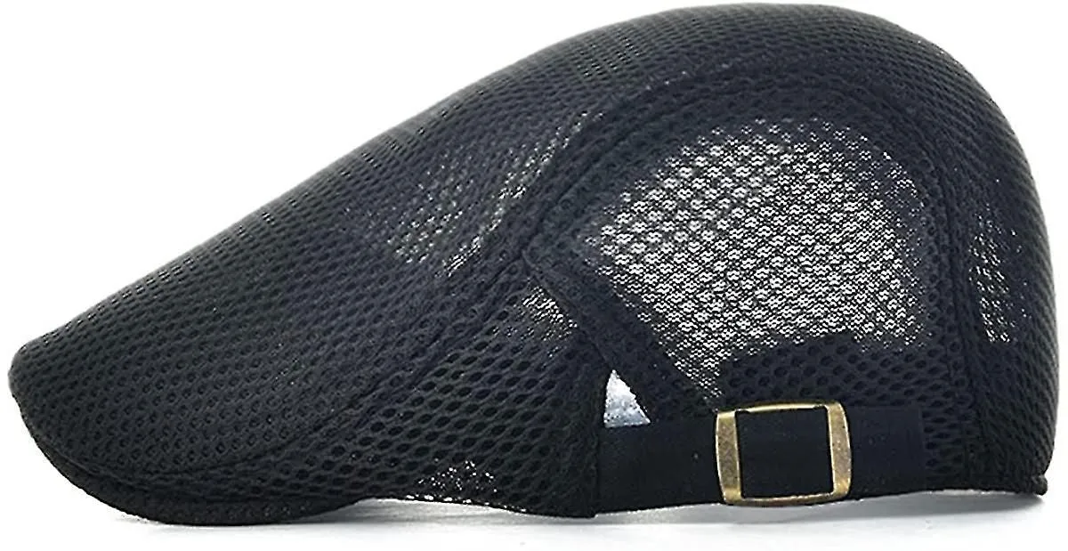 Men Breathable Mesh Summer Hat Adjustable Newsboy Beret Ivy Cap Flat Cap