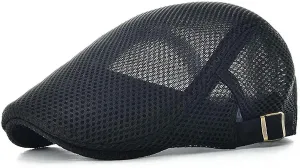 Men Breathable Mesh Summer Hat Adjustable Newsboy Beret Ivy Cap Flat Cap