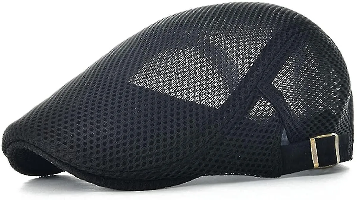Men Breathable Mesh Summer Hat Adjustable Newsboy Beret Ivy Cap Flat Cap