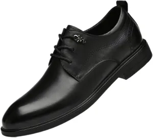 Men Classic Lace Up Wingtip Oxford Shoes Classic Round Toe Lace Up Lug Sole Soft Bottom Business Work Dress Shoes Non-Slip Heightening Derby Shoes