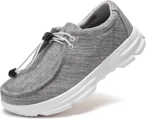 Men Extra Wide Shoes Casual Loafers Slip On Comfortable and Breathable Boat Shoes with Arch Support Insole