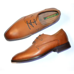 Men Premium Leather Tan Lace-Up Formal Derby Shoes (Giness-55)