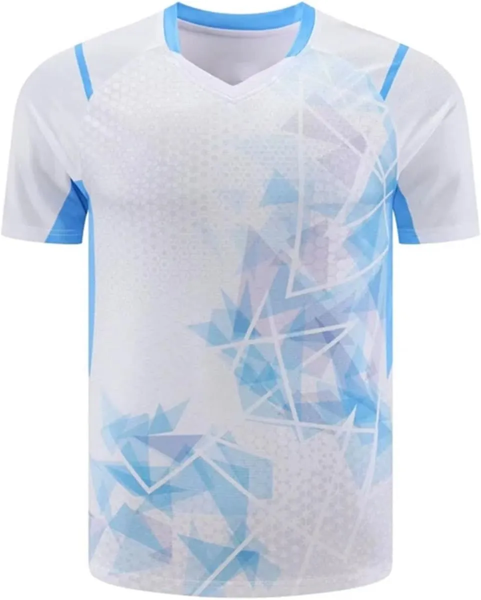 Men's Badminton Jersey T-Shirt, Quick-Drying Short Sleeve for Breathable Training