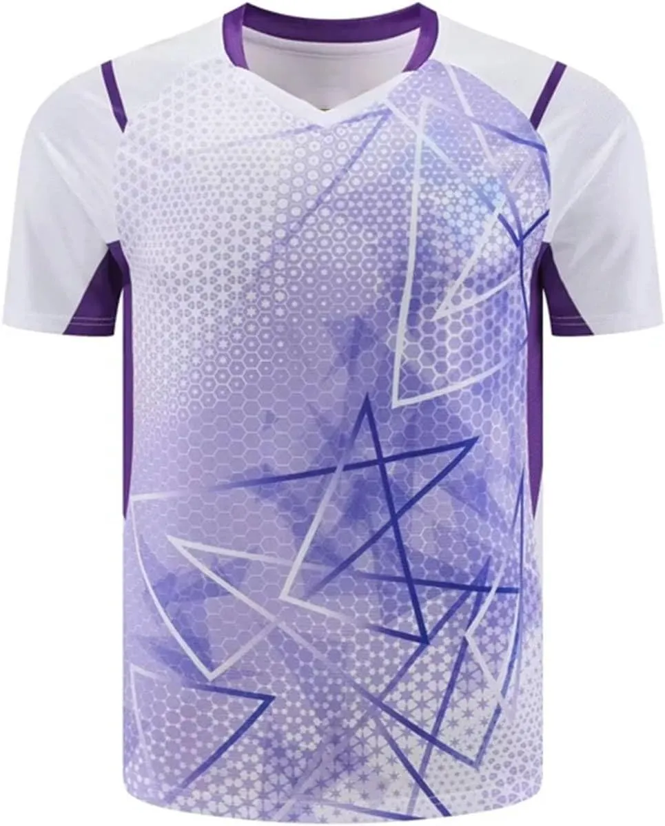 Men's Badminton Jersey T-Shirt, Quick-Drying Short Sleeve for Breathable Training