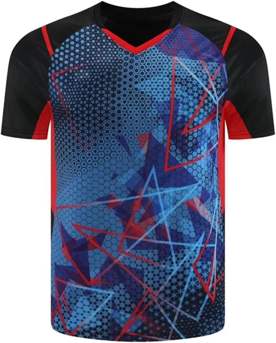Men's Badminton Jersey T-Shirt, Quick-Drying Short Sleeve for Breathable Training