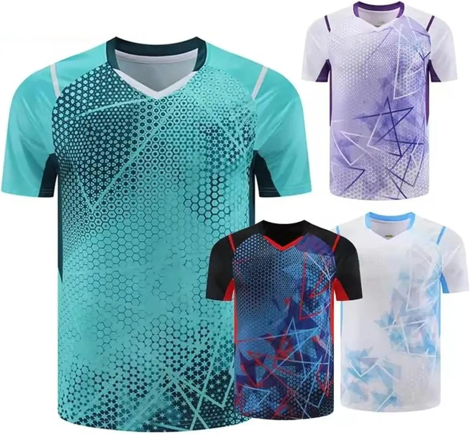 Men's Badminton Jersey T-Shirt, Quick-Drying Short Sleeve for Breathable Training