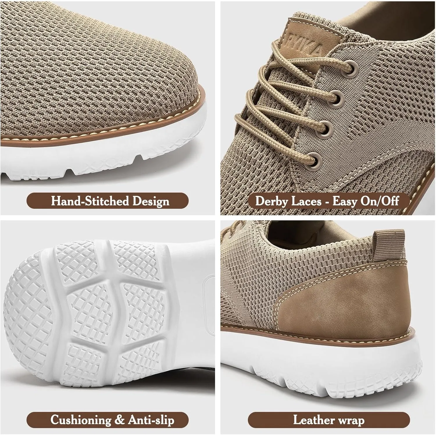 Men's Breathable Mesh Comfortable Business Casual Shoes with Sneakers Design for Long Standing, Office Work, Formal Occasions & Walking