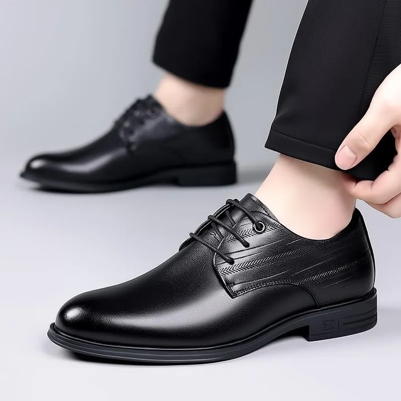 Men's Brogue Oxfords Shoes Patent Leather Lace-Up Derby Shoes Lightweight All-Day Comfort Non-Slip Soft Sole Penny Dress Shoes