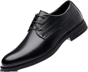 Men's Brogue Oxfords Shoes Patent Leather Lace-Up Derby Shoes Lightweight All-Day Comfort Non-Slip Soft Sole Penny Dress Shoes