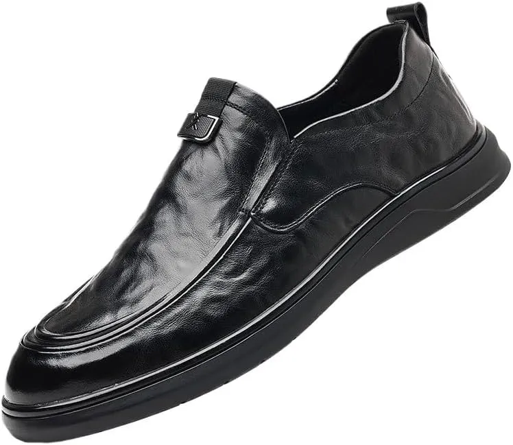 Men's Business Casual Slip-ons Oxfords Top Layer Cowhide Spring Derby Shoe Genuine Leather Classic Formal Business Shoes