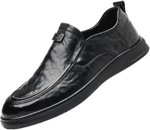 Men's Business Casual Slip-ons Oxfords Top Layer Cowhide Spring Derby Shoe Genuine Leather Classic Formal Business Shoes