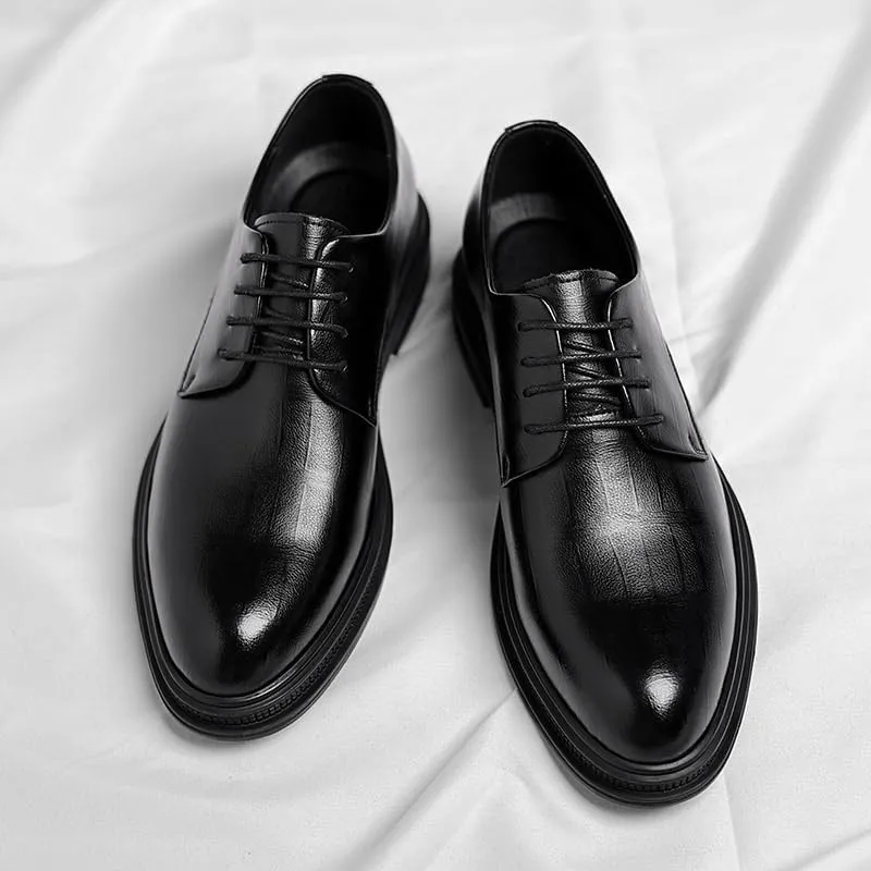 Mens Derby Shoes Trends Wedding Business Casual Oxford Shoes Comfortable Tuxedo Shoes Formal Derby Shoes(7.5)
