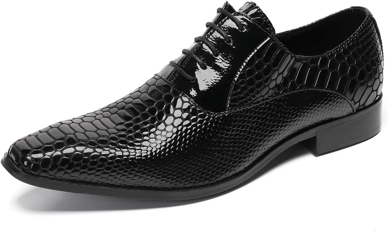 Mens Dress Shoes Formal Oxfords Shoes for Men Fashion Wedding Prom Business Leather Derby Casual Walking Shoes