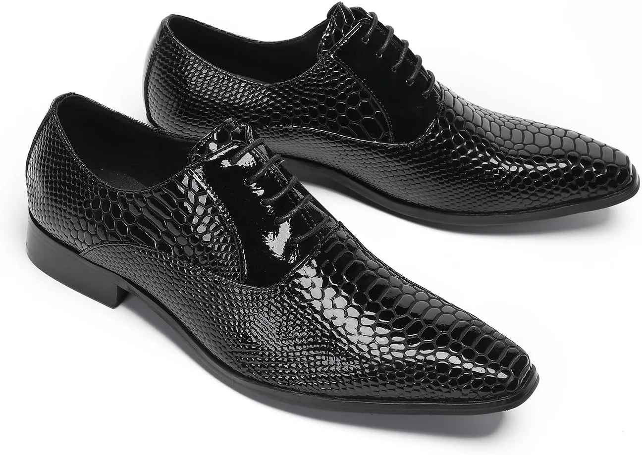 Mens Dress Shoes Formal Oxfords Shoes for Men Fashion Wedding Prom Business Leather Derby Casual Walking Shoes