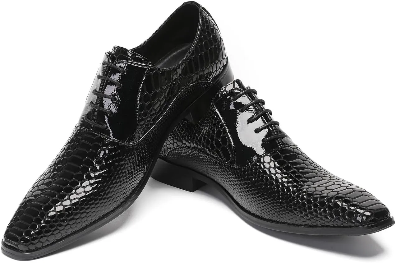 Mens Dress Shoes Formal Oxfords Shoes for Men Fashion Wedding Prom Business Leather Derby Casual Walking Shoes
