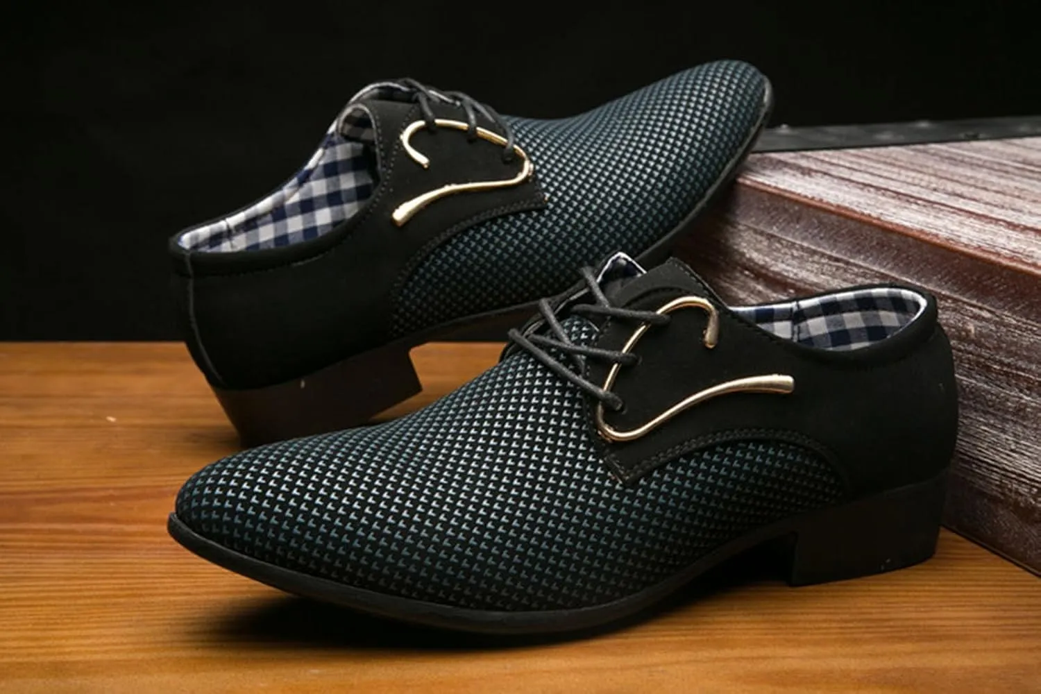 Men's Dress Shoes, Mens Oxford Shoes, Leather Stylish Lace-Up Plain Toe Brogues, Business Casual Formal Derby Shoe
