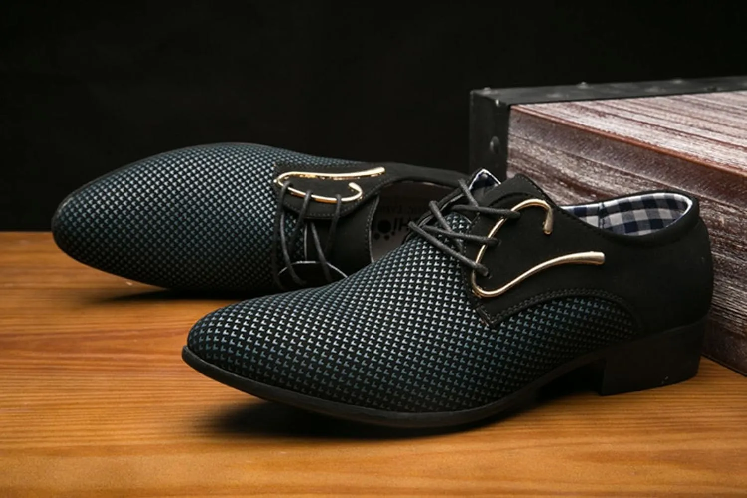 Men's Dress Shoes, Mens Oxford Shoes, Leather Stylish Lace-Up Plain Toe Brogues, Business Casual Formal Derby Shoe