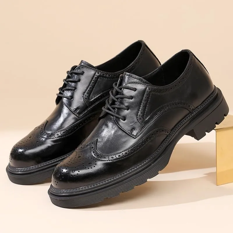 Men's Dressy Suit Tuxedo Metal Shoelaces Weeding Prom Derby Shoes Men Breathable Business Oxford Shoes