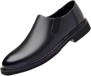 Men's Height Increasing Non-Slip Oxford Shoes - Genuine Leather Vintage Derby Dress Shoes for Business and Formal Wear