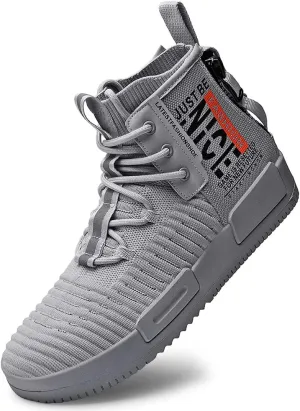 Men’s High Top Fashion Sneaker Casual Slip on Walking Shoes for Men