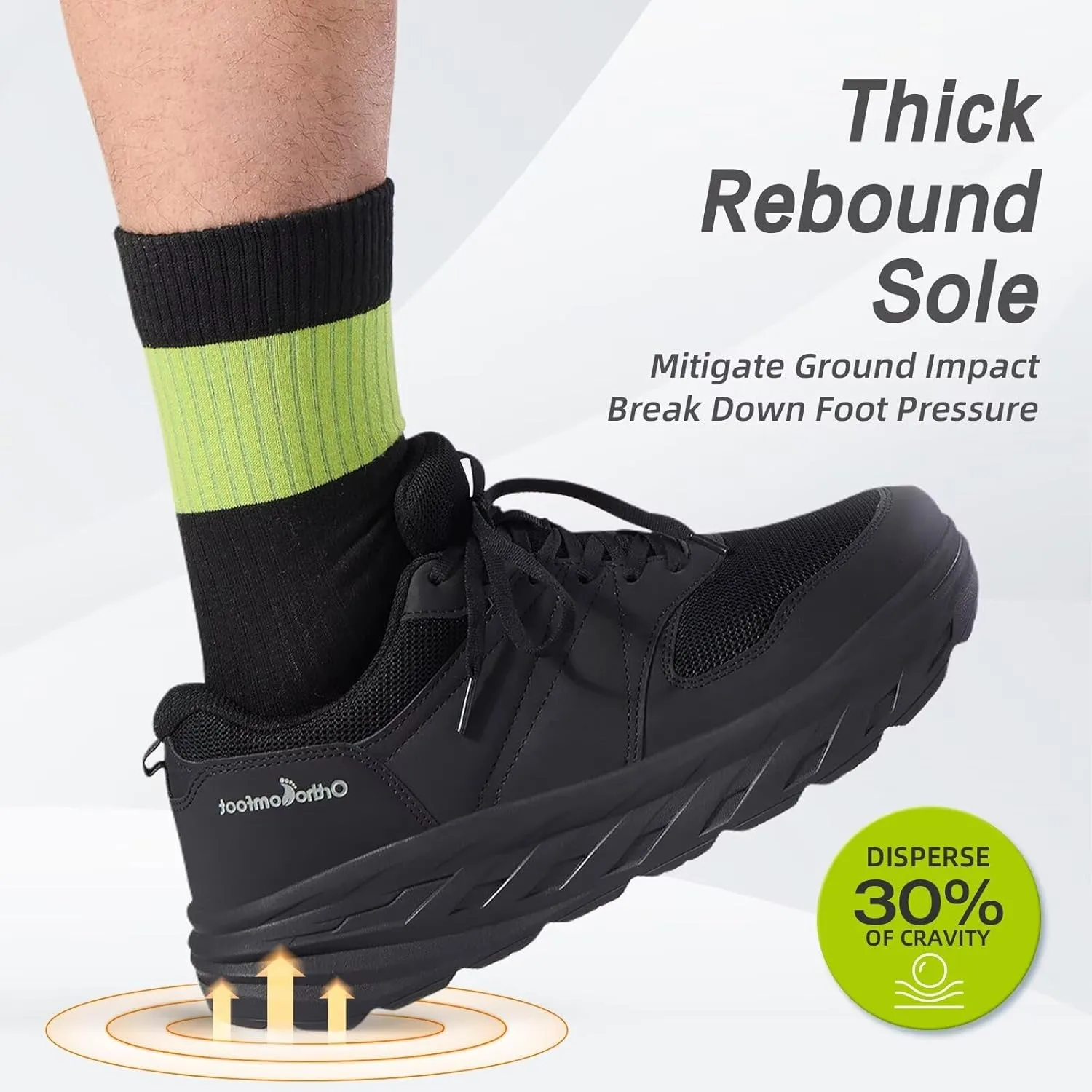 Men's Orthopedic Diabetic Wide Walking Shoes: Comfortable Arch Support Plantar Fasciitis Sports Running Sneakers, Casual Swollen Bunion Work Tennis Shoes for Foot and Heel Pain Relief