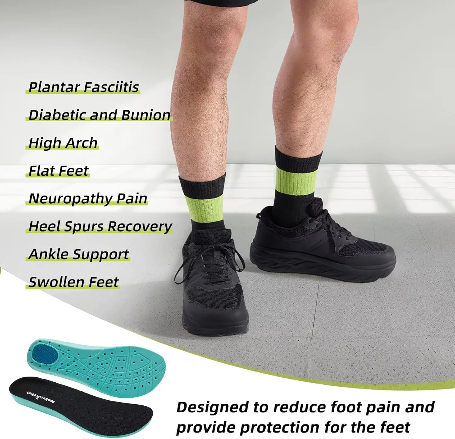 Men's Orthopedic Diabetic Wide Walking Shoes: Comfortable Arch Support Plantar Fasciitis Sports Running Sneakers, Casual Swollen Bunion Work Tennis Shoes for Foot and Heel Pain Relief