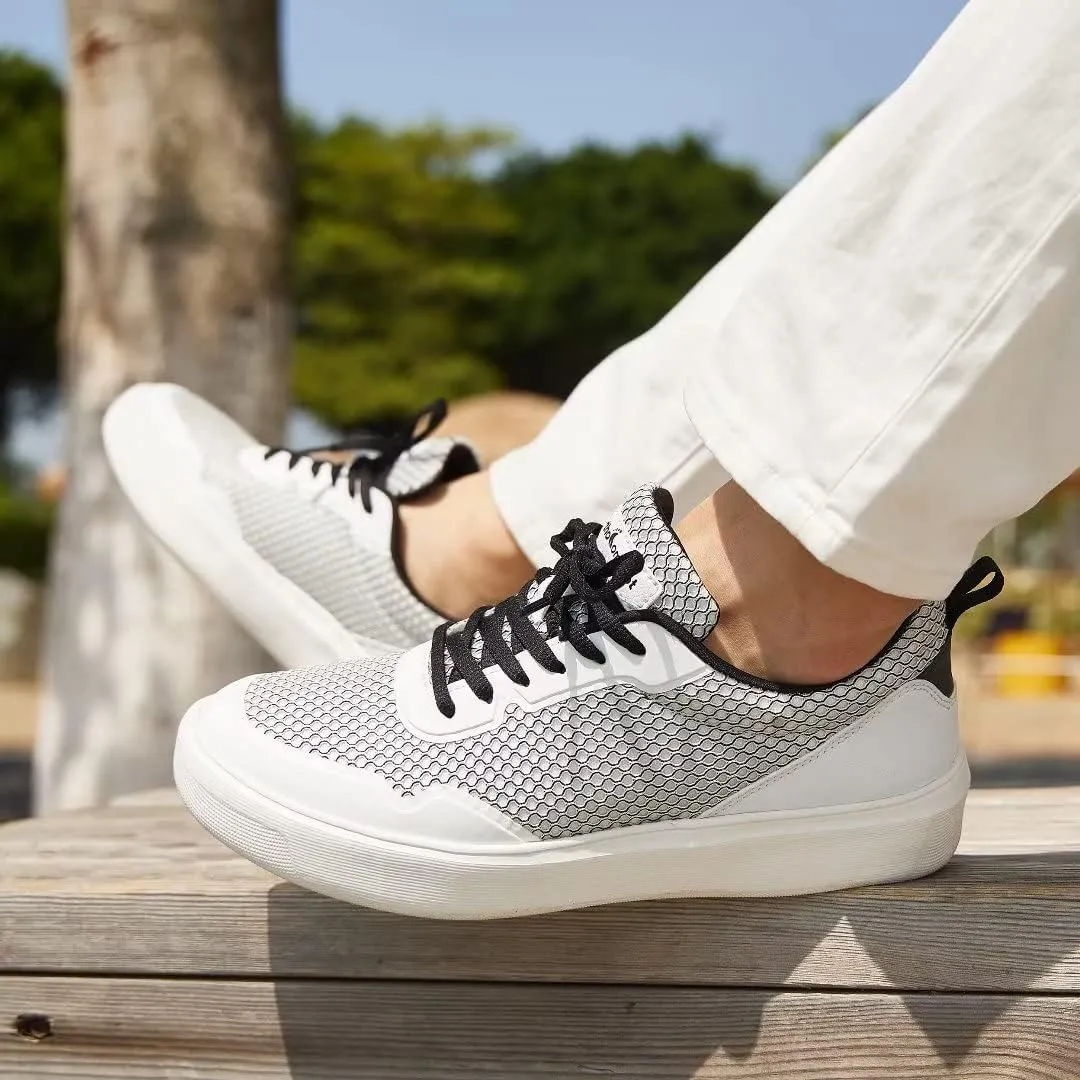 Men's Orthopedic Fashion Sneakers with Arch Support: Comfortable Orthotic Shoes for Plantar Fasciitis, Adjustable Supportive Flat Feet Walking Shoes for Foot and Ankle Pain Relief
