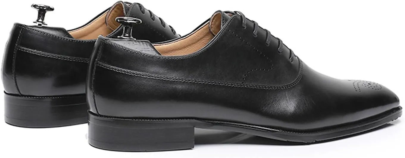Mens Oxfords Dress Formal Shoes Genunie Leather Modern Brogues Oxford Fashion Business Casual Derby Prom Wedding Suit Shoes Tuxedo Shoes for Men