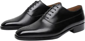 Mens Oxfords Dress Formal Shoes Genunie Leather Modern Brogues Oxford Fashion Business Casual Derby Prom Wedding Suit Shoes Tuxedo Shoes for Men