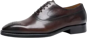 Mens Oxfords Dress Formal Shoes Genunie Leather Modern Brogues Oxford Fashion Business Casual Derby Prom Wedding Suit Shoes Tuxedo Shoes for Men