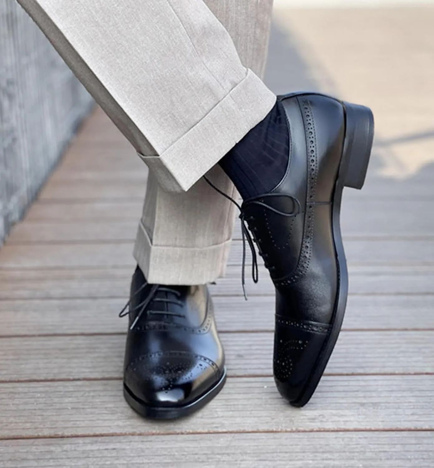 Mens Oxfords Dress Formal Shoes Genunie Leather Semi-Brogues Oxford Fashion Modern Business Casual Derby Prom Wedding Suit Shoes Tuxedo Shoes for Men