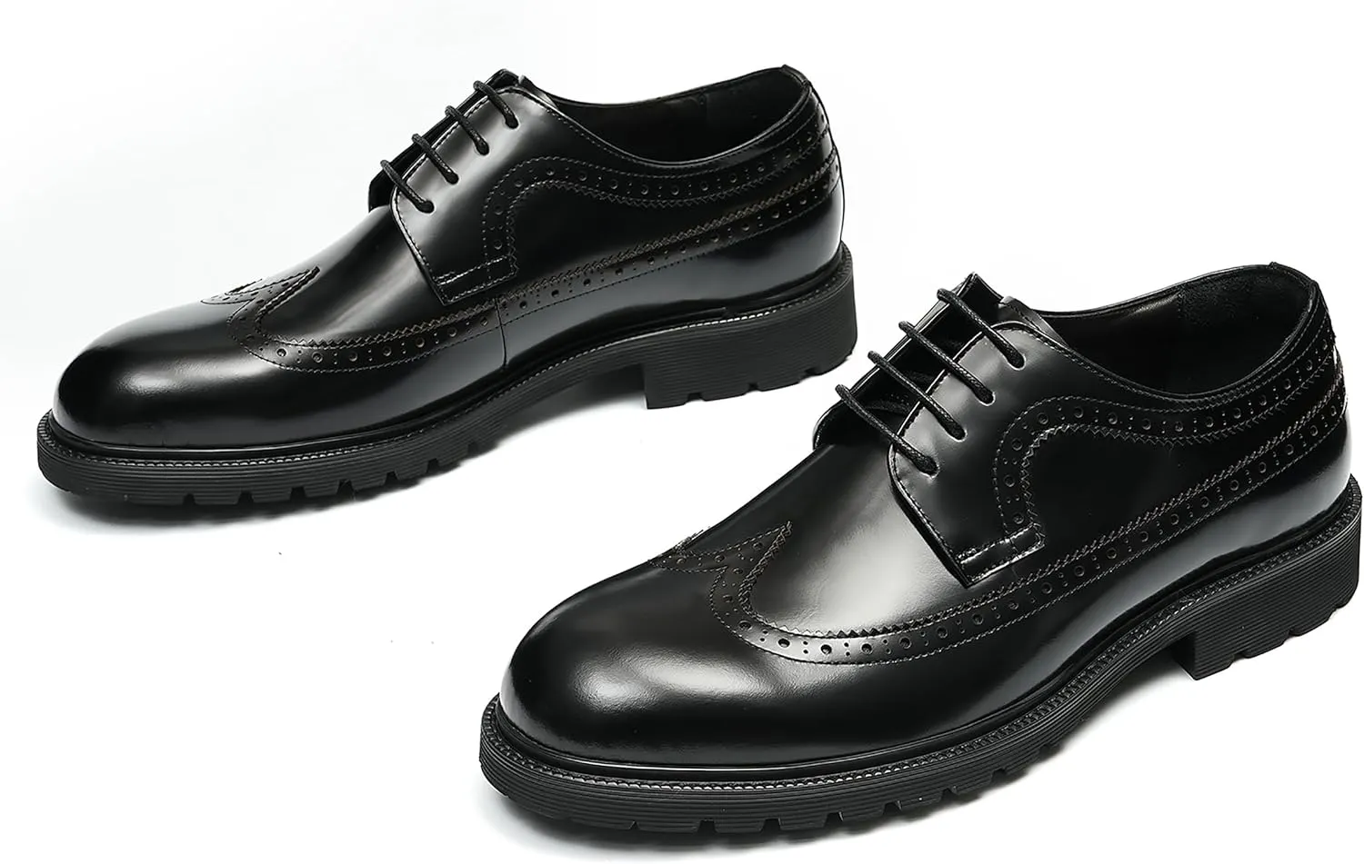 Mens Oxfords Formal Dress Shoes Genuine Leather Wingtips Brogues Derby Prom Business Casual Wedding Tuxedo Fashion Comfortable Shoes for Men