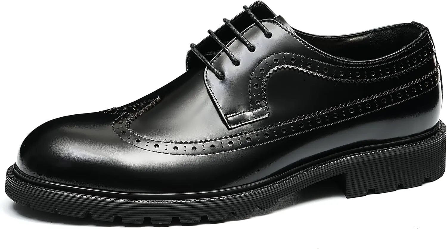 Mens Oxfords Formal Dress Shoes Genuine Leather Wingtips Brogues Derby Prom Business Casual Wedding Tuxedo Fashion Comfortable Shoes for Men