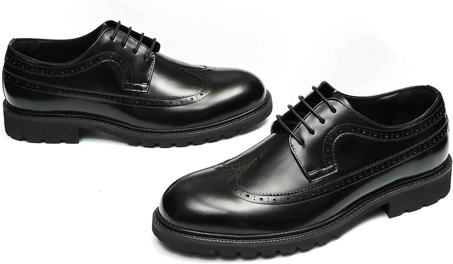 Mens Oxfords Formal Dress Shoes Genuine Leather Wingtips Brogues Derby Prom Business Casual Wedding Tuxedo Fashion Comfortable Shoes for Men