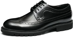 Mens Oxfords Formal Dress Shoes Genuine Leather Wingtips Brogues Derby Prom Business Casual Wedding Tuxedo Fashion Comfortable Shoes for Men