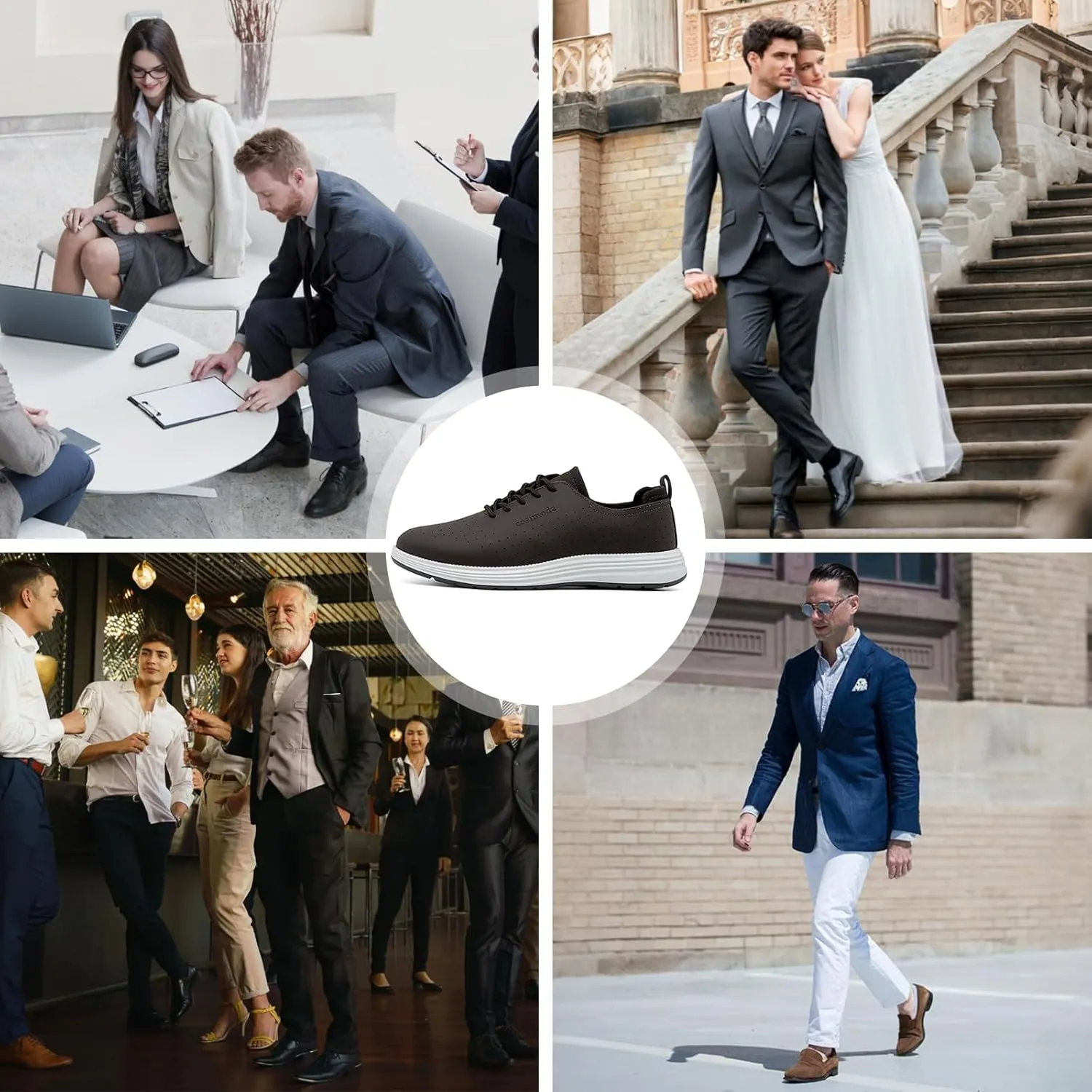 Men's Oxfords Shoes Dress Shoes Classic Business Casual Shoes, Dress Sneakers Formal Lace Up Derby Sneakers for Men
