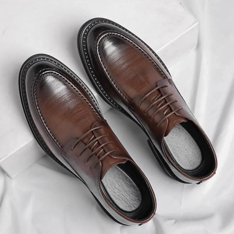 Men's Patent Leather Derby Shoes Pointed Toe Formal Party & Prom Dress Shoes