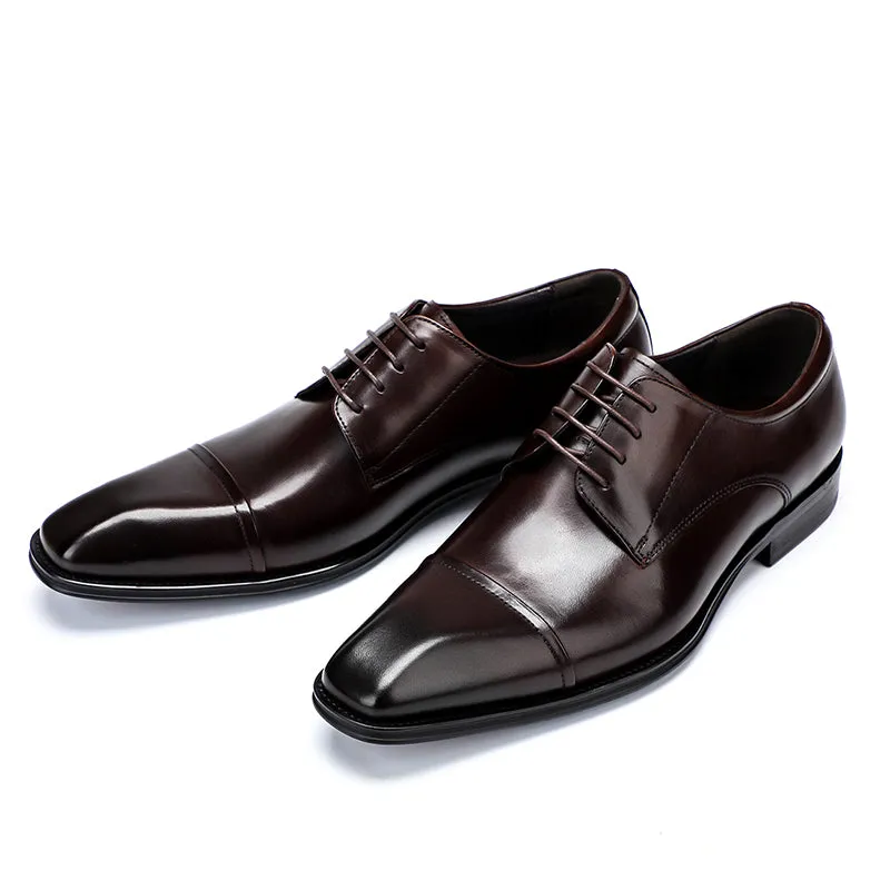 Men's Pointed-Toe Derby Shoes Sleek Style