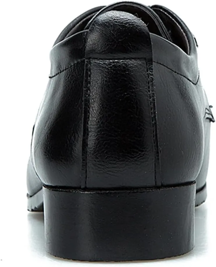 Men's Retro Dress Shoes Formal Business Leather Oxfords Dressy Suit Tuxedo Metal Shoelaces Weeding Prom Derby Shoes