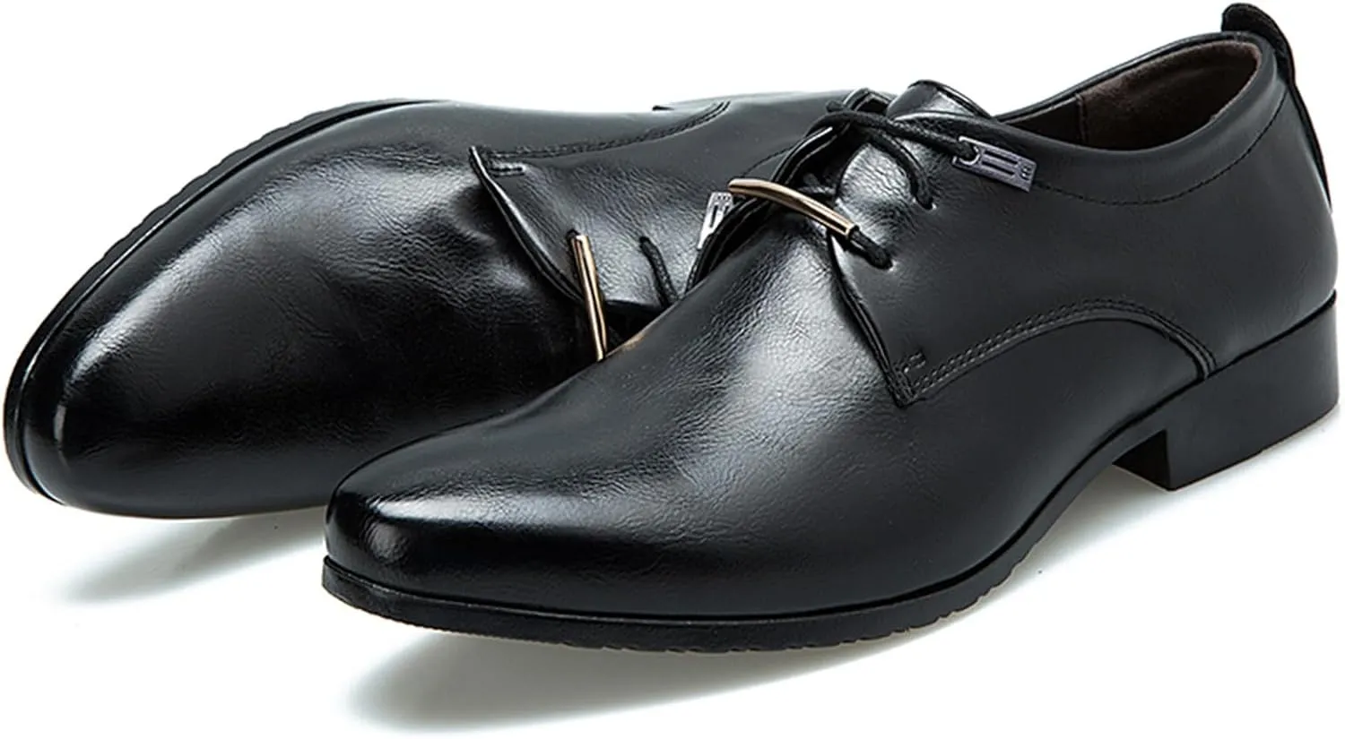 Men's Retro Dress Shoes Formal Business Leather Oxfords Dressy Suit Tuxedo Metal Shoelaces Weeding Prom Derby Shoes