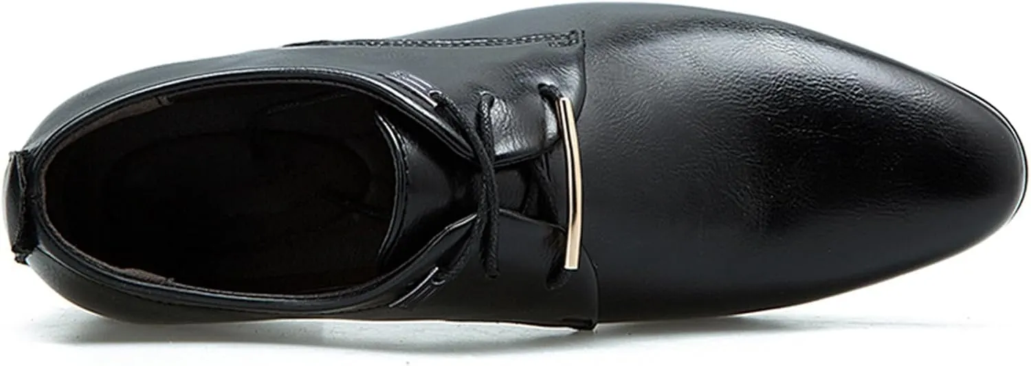 Men's Retro Dress Shoes Formal Business Leather Oxfords Dressy Suit Tuxedo Metal Shoelaces Weeding Prom Derby Shoes